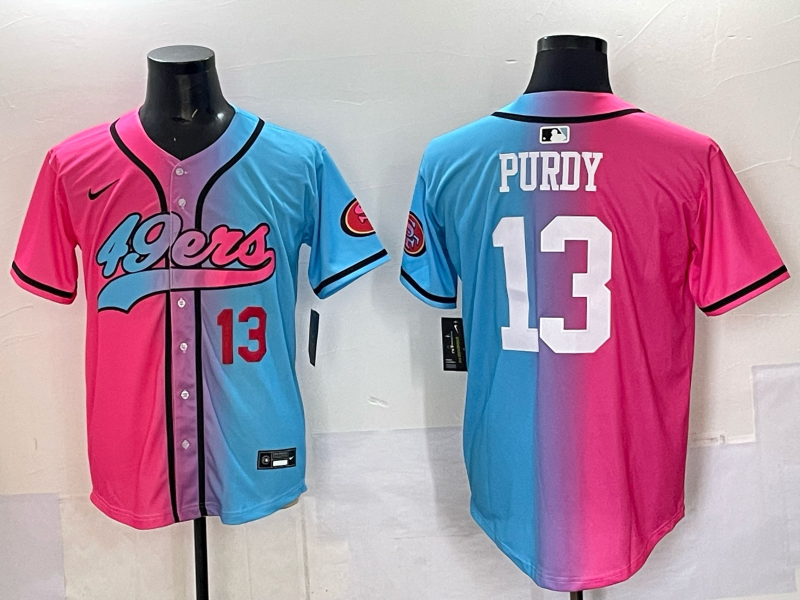 Men San Francisco 49ers #13 Purdy Blue pink Nike Limited NFL 2025 Jersey 006->san francisco 49ers->NFL Jersey